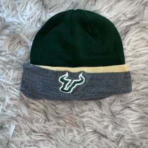 Green and Gray Beanie with USF Bulls Logo